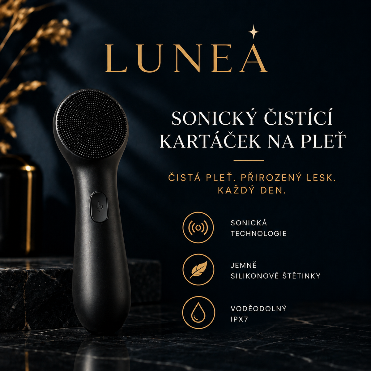 LUNEA - Čistící kartáček na pleť